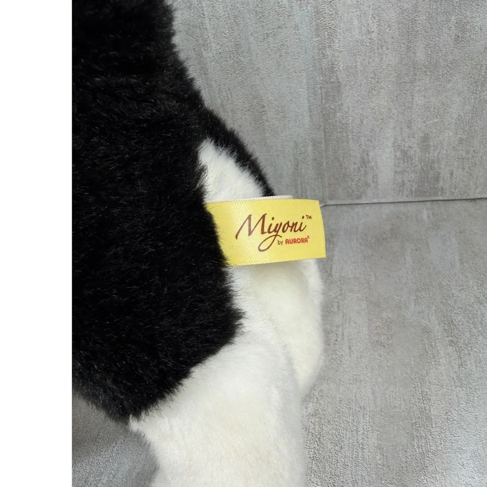 Aurora Miyoni Tuxedo Cat Plush Stuffed Animal Black White Realistic 10 Inch